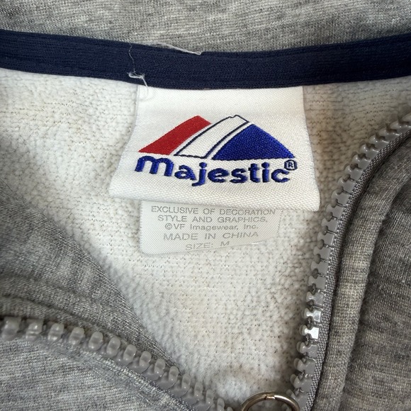 Majestic Illinois Fighting Illini Football 1/4 Zip Pullover Men's Medium Grey - Picture 3 of 6